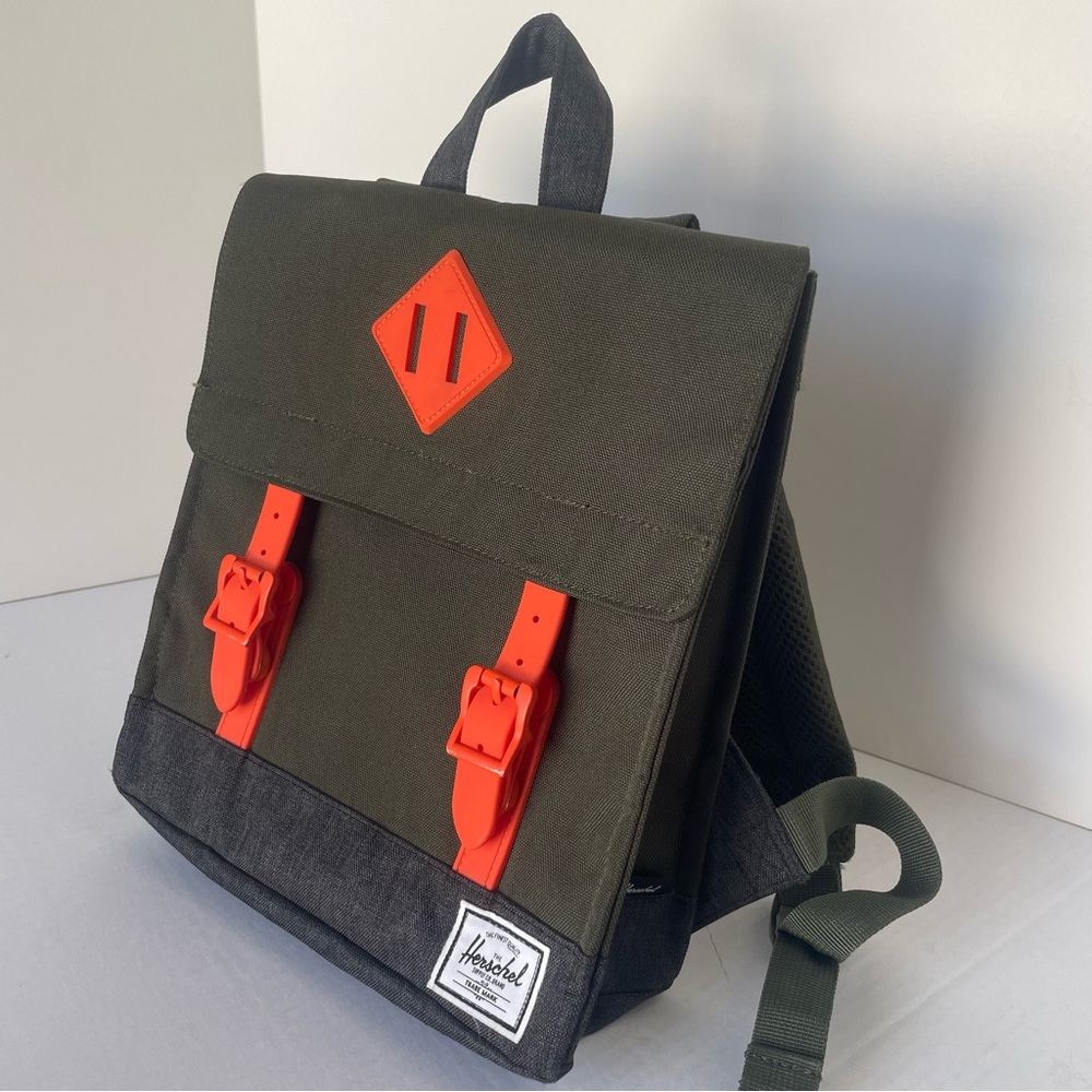 Herschel Supply Company Dark Green and Bright Orange Backpack